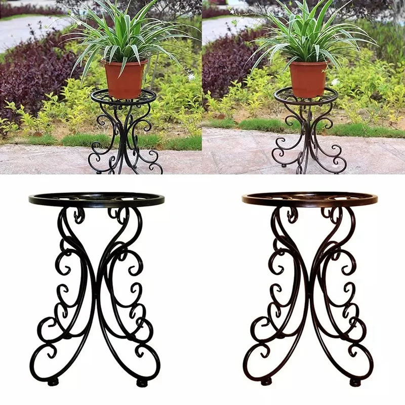 

Indoor Balcony Single Wrought Iron Flower Ideas Round Stool Flower Rack