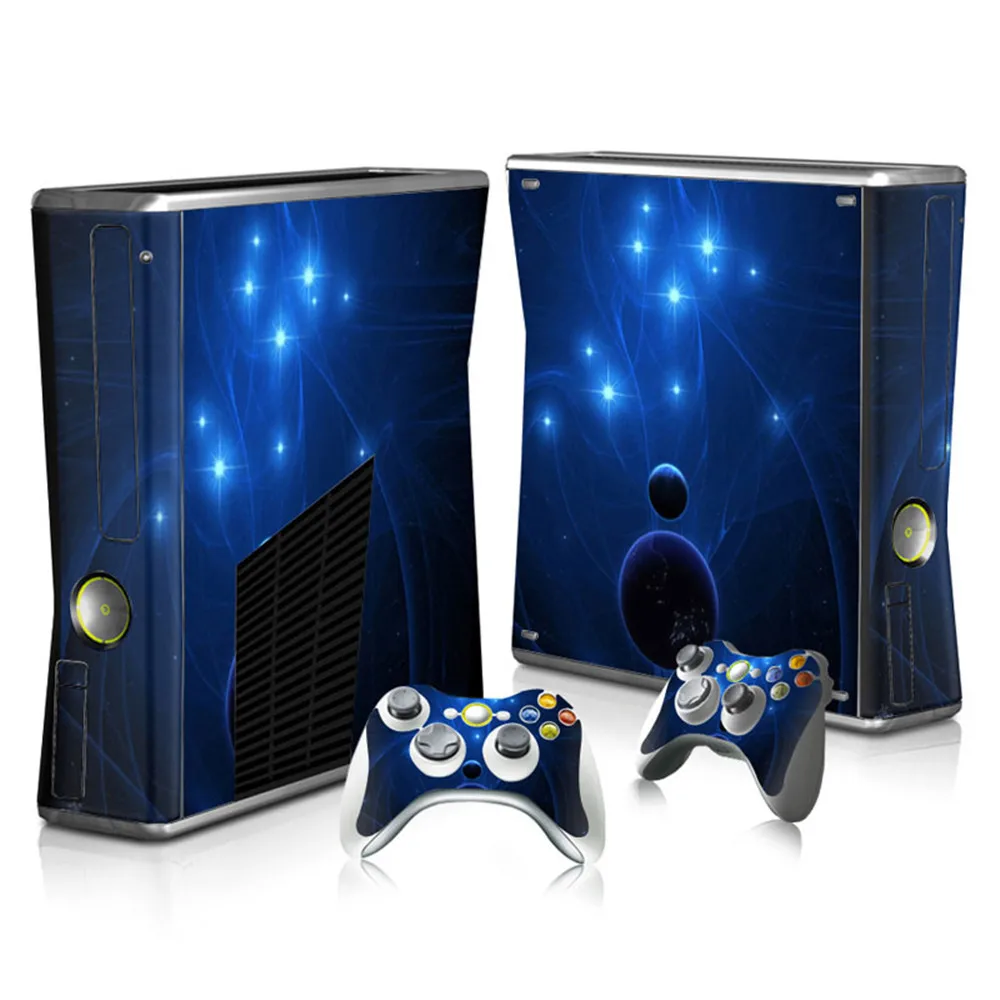 Дизайнерская наклейка для кожи защита Microsoft Xbox 360 Slim и 2 чехла-наклейки видеоигр |