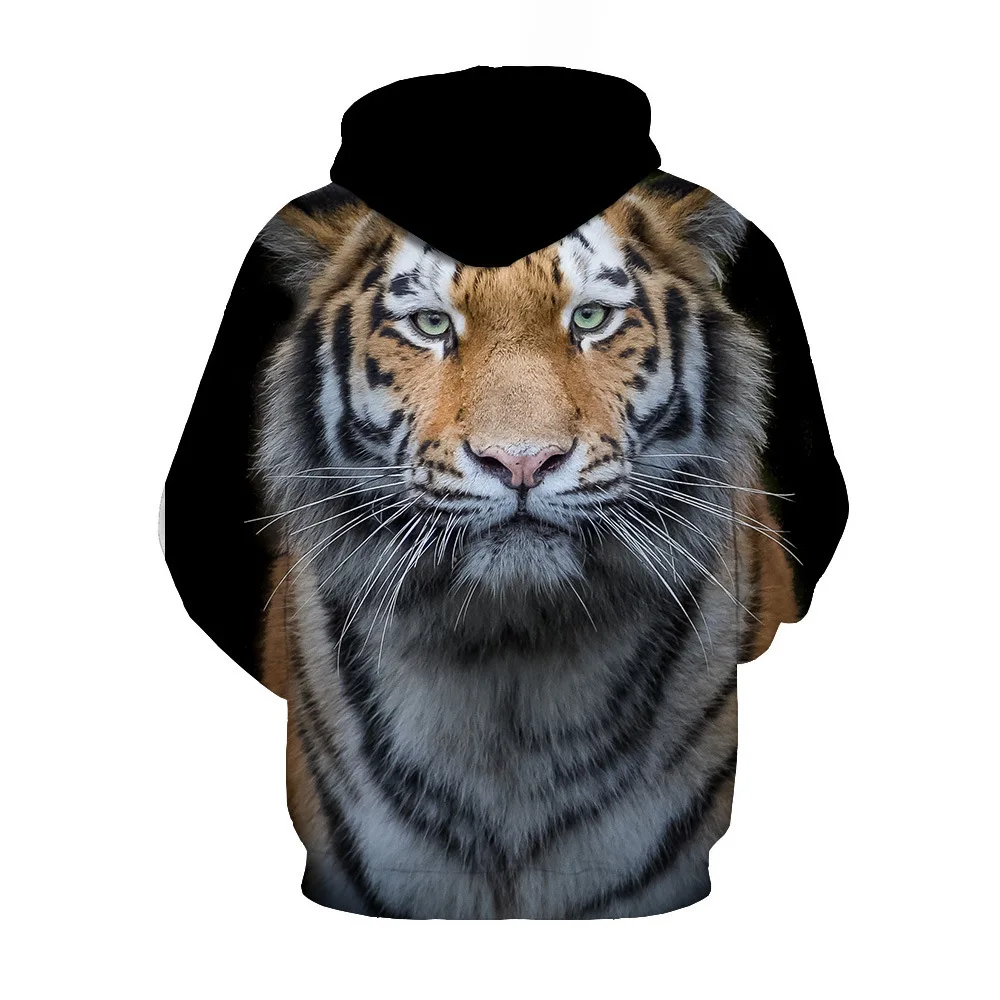 Мужские толстовки с капюшоном и 3D-принтом Тигра для мальчиков модные стильные