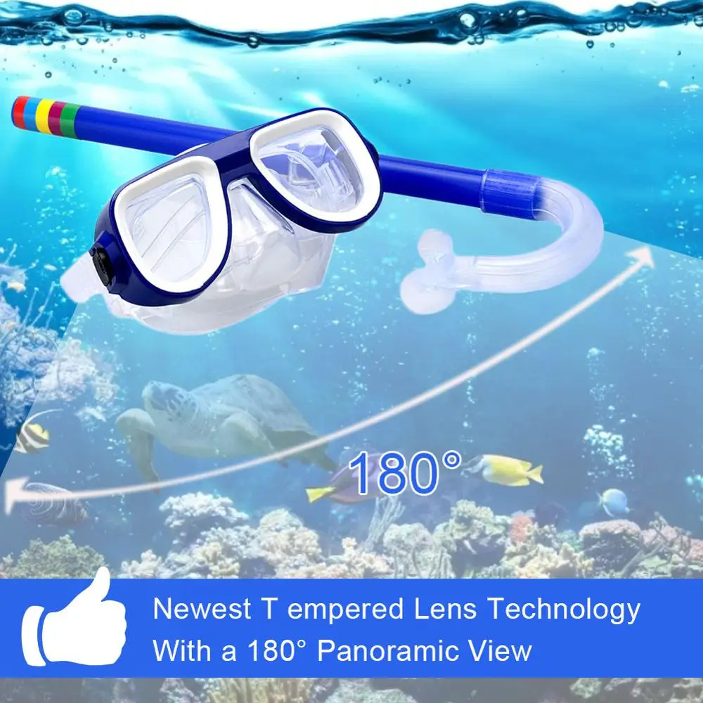 

Snorkeling Children Diving Goggles + Suction Tube Set New Material Pvc Non-Toxic Environmental Protection Material Set Diving To