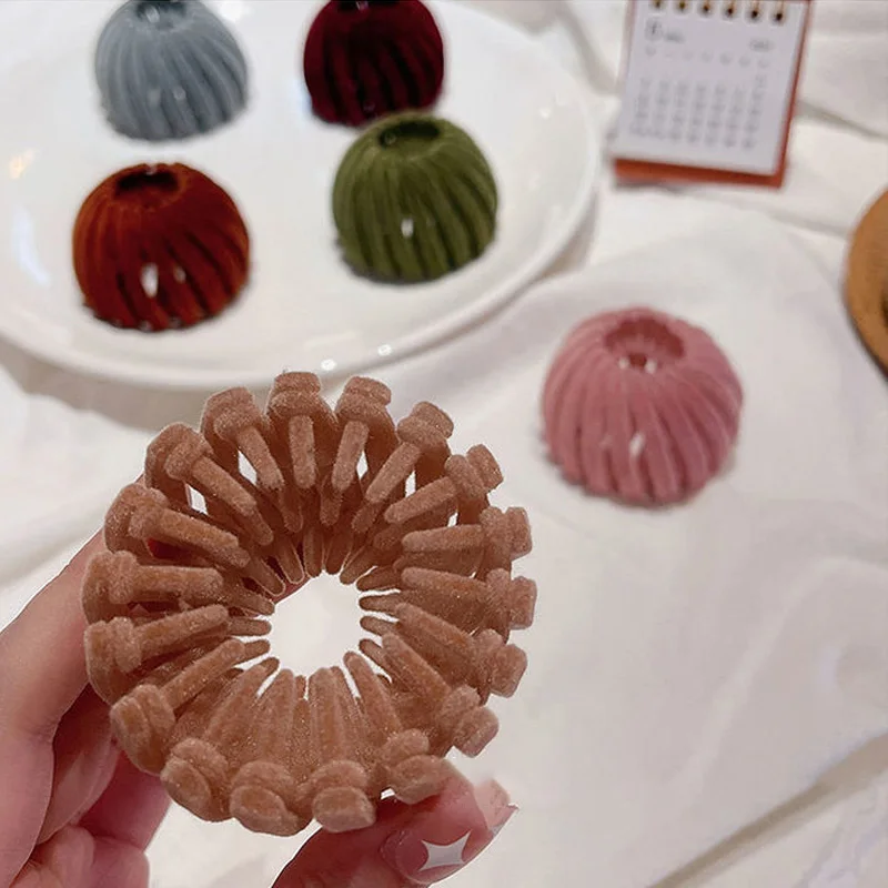 

New Fashion Women Bun Hair Claw Horsetail Buckle Hair Clip Bird Nest Expanding Hair Accessories Female Ponytail Hair Accessories