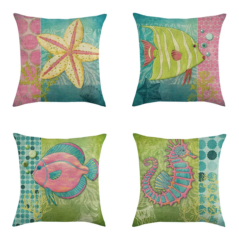 Летнее платье голубого океана Soft Shell био Морская звезда морской конек Осьминог