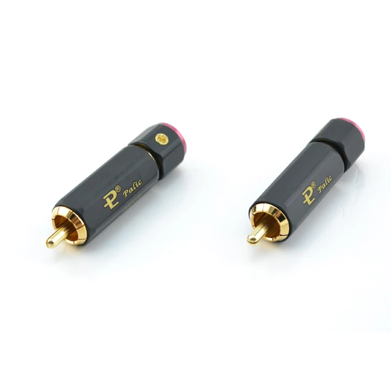 4 pcs hifi audio gold plated lock rca lotus plug signal line plug hi-end RCA connector plug for diy RCA interconnect cable