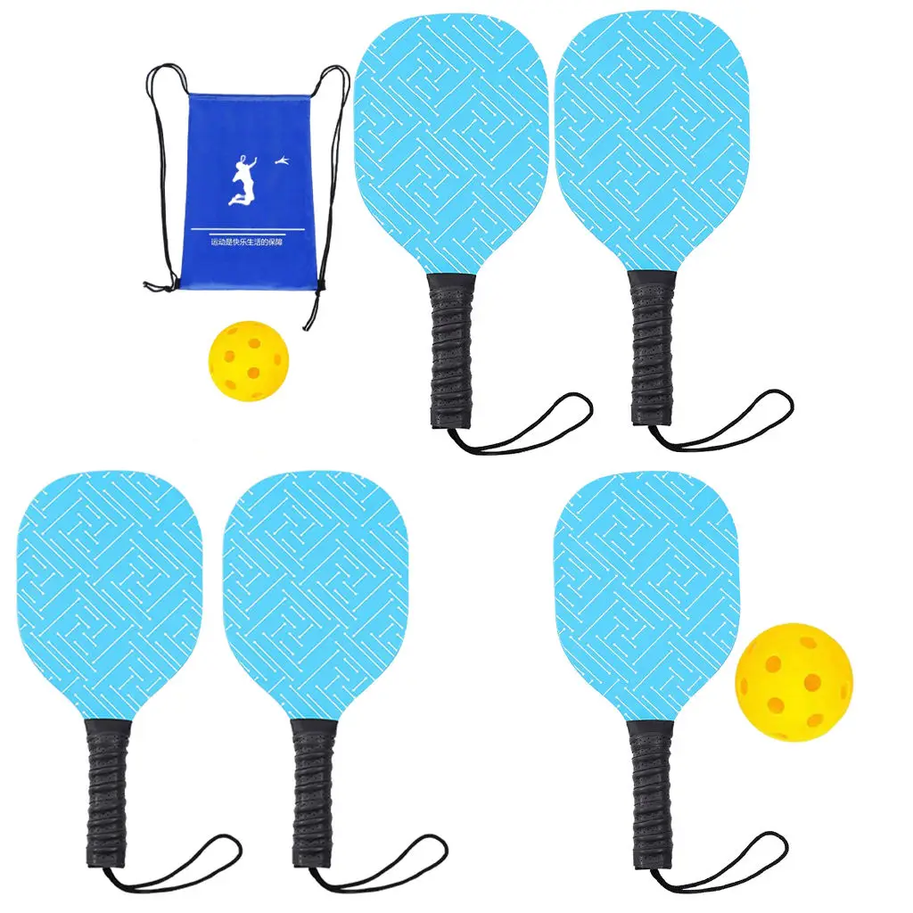

Wooden Pickleball Paddles Set 1 Yellow Ball with Carrying Case Racquet for Players