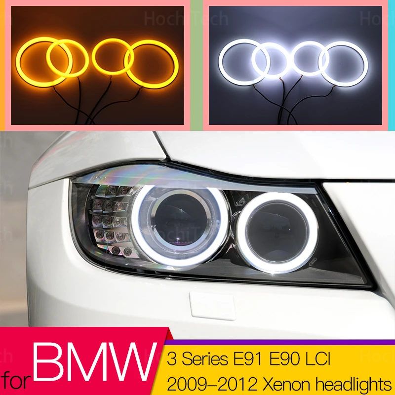 

Switchback Cotton Light LED Angel Eye Halo Dual Color for BMW 3 Series E91 E90 LCI 2009-2012 Xenon Headlights