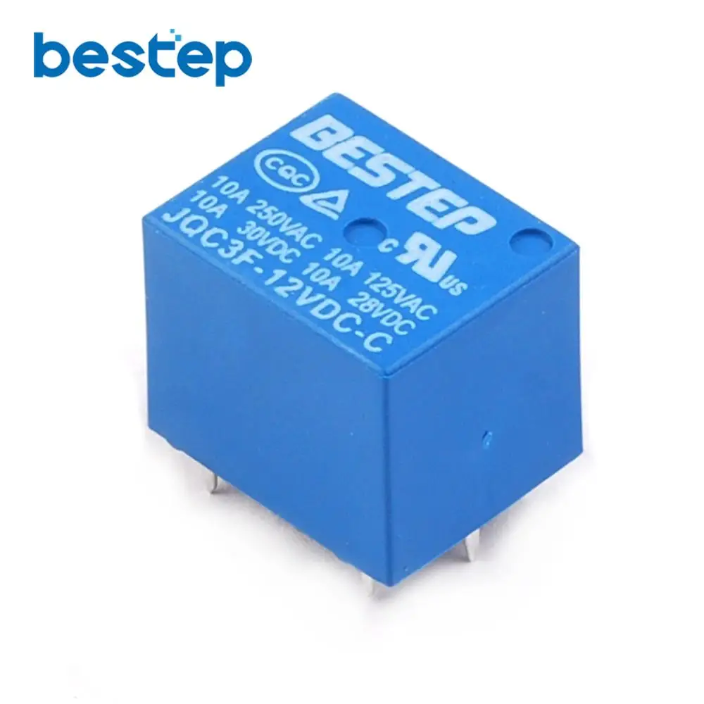 5 шт. BESTEP T73 12V реле синий JQC3F 12VDC C|relay 12v 5pcs|relay |