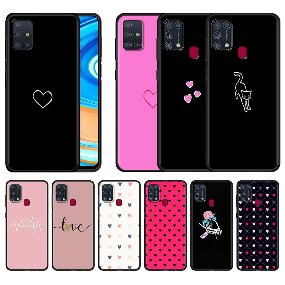 

Pink Love Love Cat Case for Samsung Galaxy A50 A10 A70 A20e A30 A40 M31 M30s M51 A20s Ultrathin Design Soft Phone Cover Shell