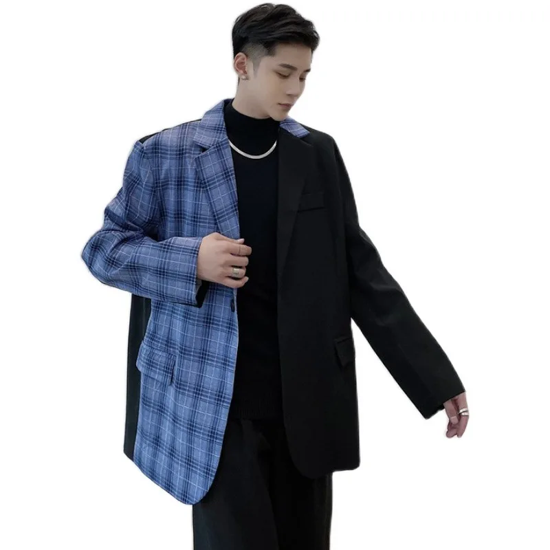 

Fried street suit ruffian handsome suit men Hong Kong style small centrifuge jacket design sense spring and autumn coat
