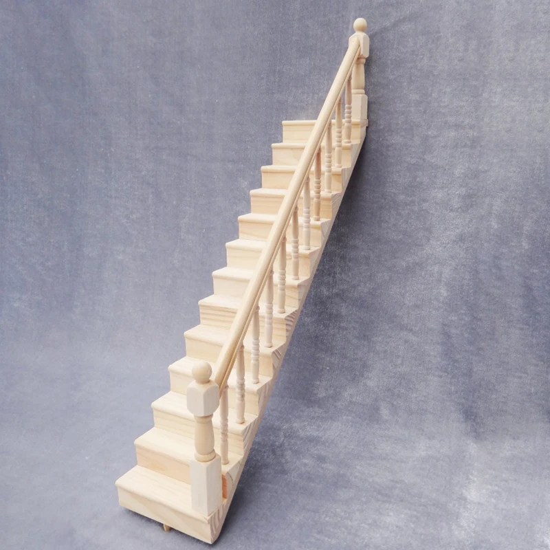 Миниатюры для кукольного домика деревянная лестница с поручнями модель