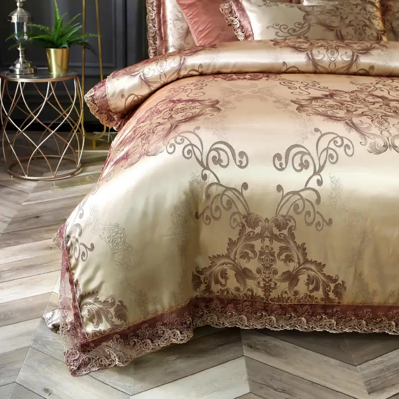 Европейский жаккардовый Шелковый/хлопковый комплект постельного белья
