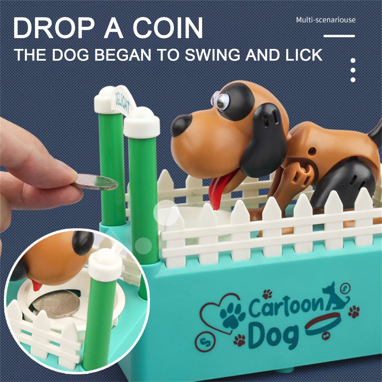 

2021 New Piggy Bank Money Boxes Coin Money Storage Hungry Eating Dog Coin Money Saving Box Home Decor Gift for Children FE