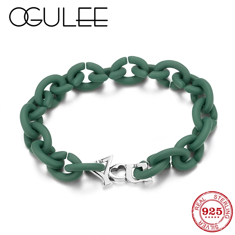 Браслеты с буквами и цепочками простой жесткий резиновый браслет модные