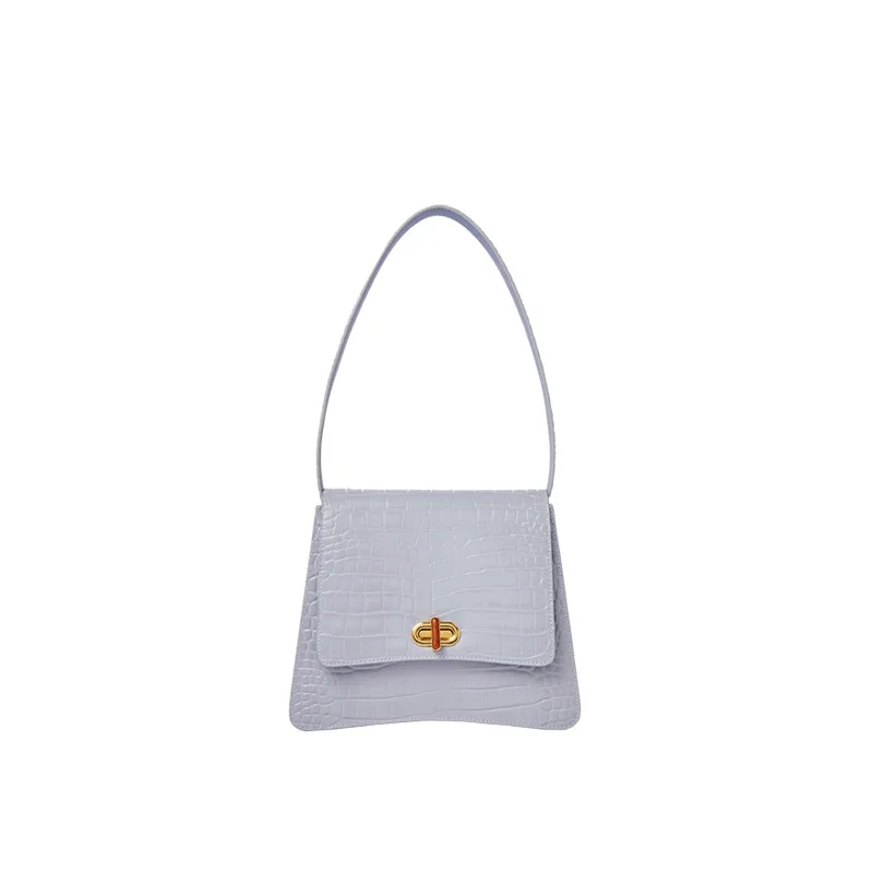

Women's bag new 2021 leather retro underarm bag simple crocodile shoulder bag fashion portable small square bag