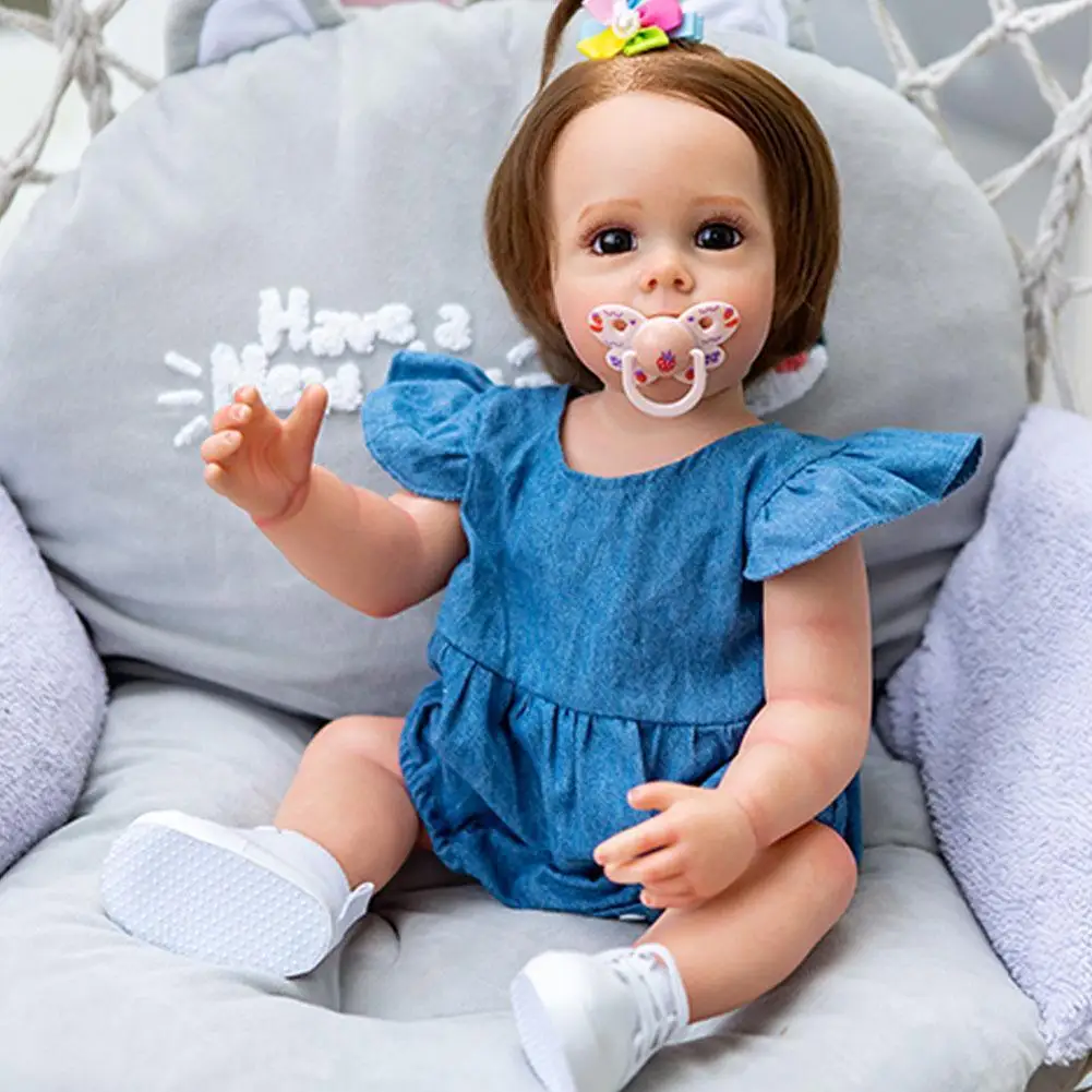 

22 Inch Reborn Dolls Maggi Toddler Toys Lifelike Alive Soft Vinyl Full Body Sillicone Gift Dolls For Girls Children