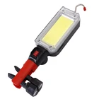 Светодиодный рабочий светильник COB с аккумулятором USB18650, портативный фонарь с магнитным крючком, светильник для кемпинга, ремонта, рабочего освещения