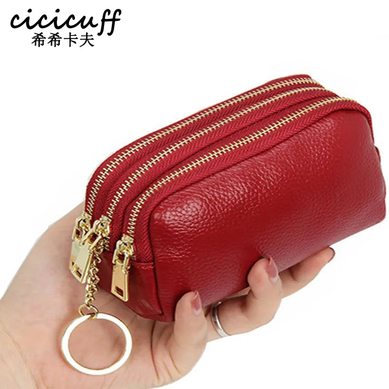 Модный короткий кошелек для монет Женский из натуральной кожи повседневные