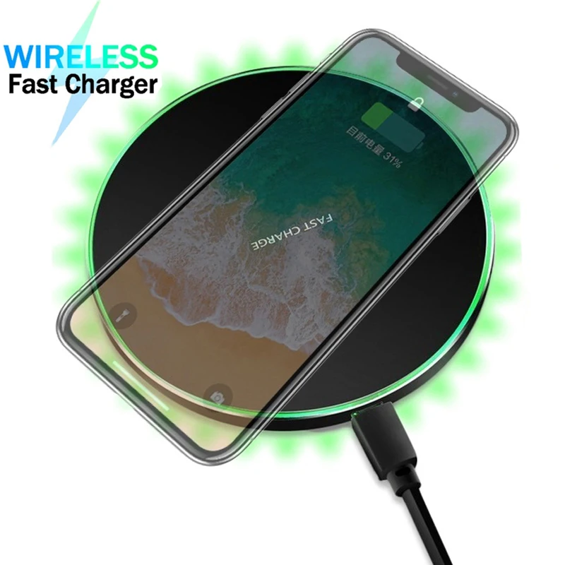 Беспроводное зарядное устройство для быстрой зарядки 10 Вт iPhone X XR XS MAX 8 плюс