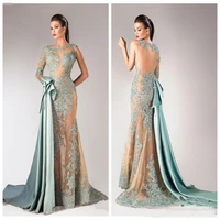 new one shoulder prom dresses lace appliques mermaid lace evening gowns sheer asymmetrical satin party gowns custom