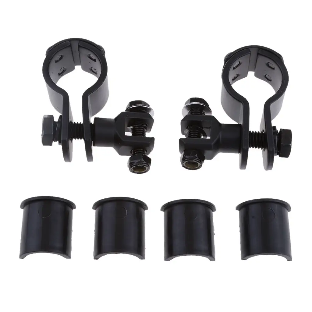 

1'~1 1/4' Motorcycle Highway Engine Guard Offset Foot Pegs Mount Clamp On For Harley Street Glide Black