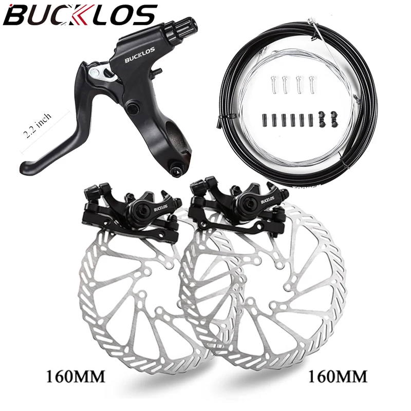 

BUCKLOS Disc Rotor Brake set 160mm Mechanical Calipers IS/PM Front Rear Double Brake Handle Levers Line Bike Parts