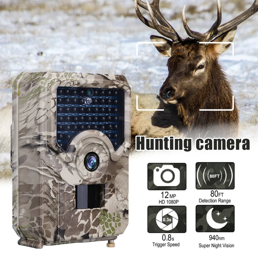 

PR200 Trail Camera 49pcs 940nm Night Vision Infrared LED Hunting Camera 12MP Waterproof Wildlife Video Camera Night Photo Traps