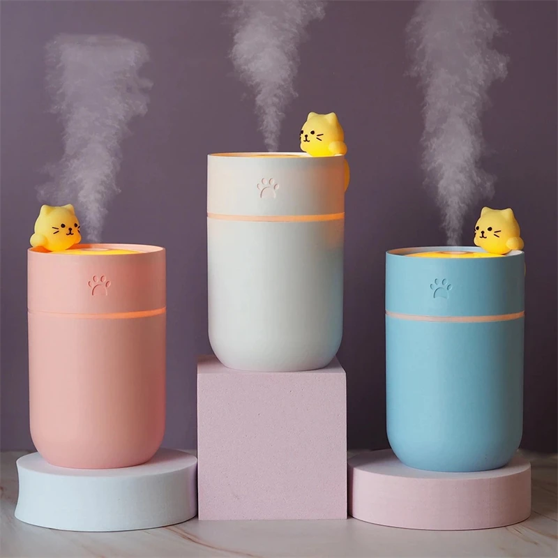 

Увлажнитель воздуха ультразвуковой для кошек, светодиодная подсветка, питание от эфирного масла, освещение для дома