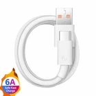Кабель USB Type-C для Samsung S20 S9 S8 Huawei P30 Pro, быстрая зарядка 6A, шнур для передачи данных