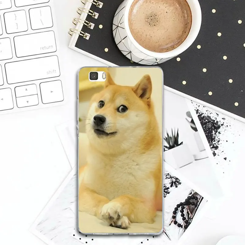 Красивые мягкие чехлы для телефонов Doge MEME из ТПУ huawei Y3 Y5 Y6 Y7 Y9 II