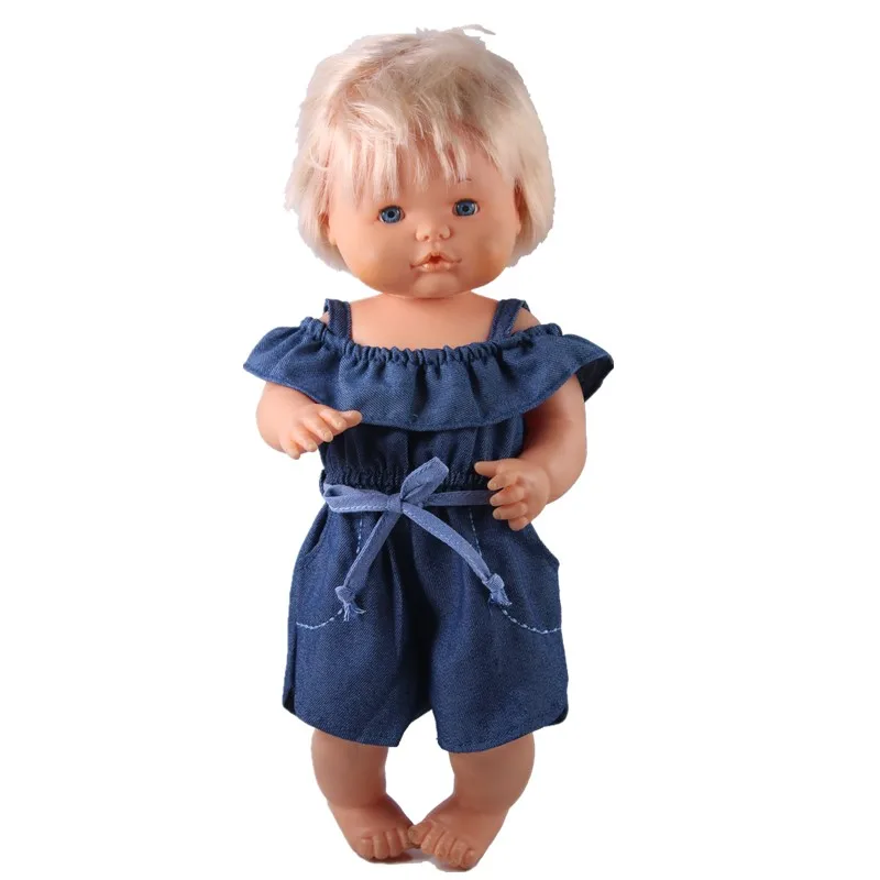 Doll Clothes Fit 41 cm Nenuco y su Hermanita Denim Suspender Jumpsuit For 16inch Outfits | Игрушки и хобби