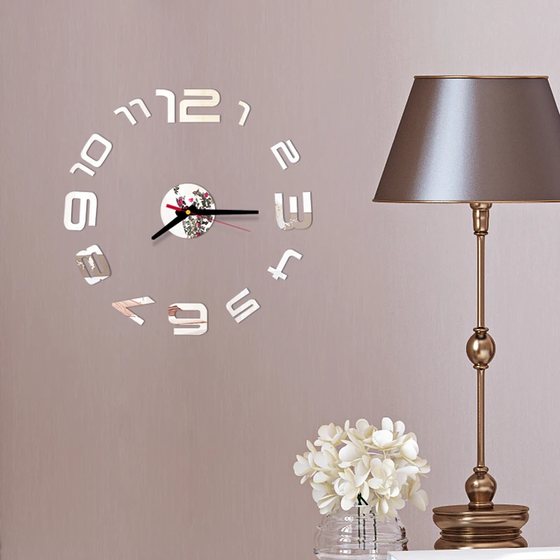 DIY 3D зеркальные настенные часы стикер домашний Декор зеркало для гостиной