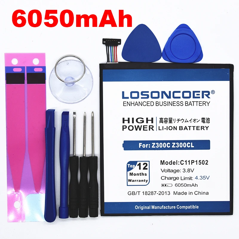 LOSONCOER 6050 мА/ч, C11P1502 Замена Батарея для ASUS ZenPad 10 Z300CG Z300CL P01T Z300M Z300C P023 10,1