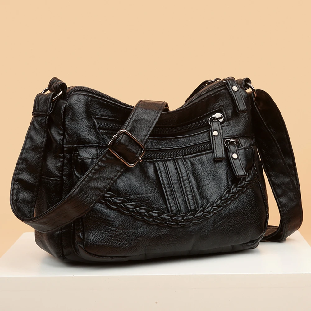 

Women Shoulder Bags Fashion PU Leather Design Casual Fashionable Solid Color Small Purse for Travel Shopping