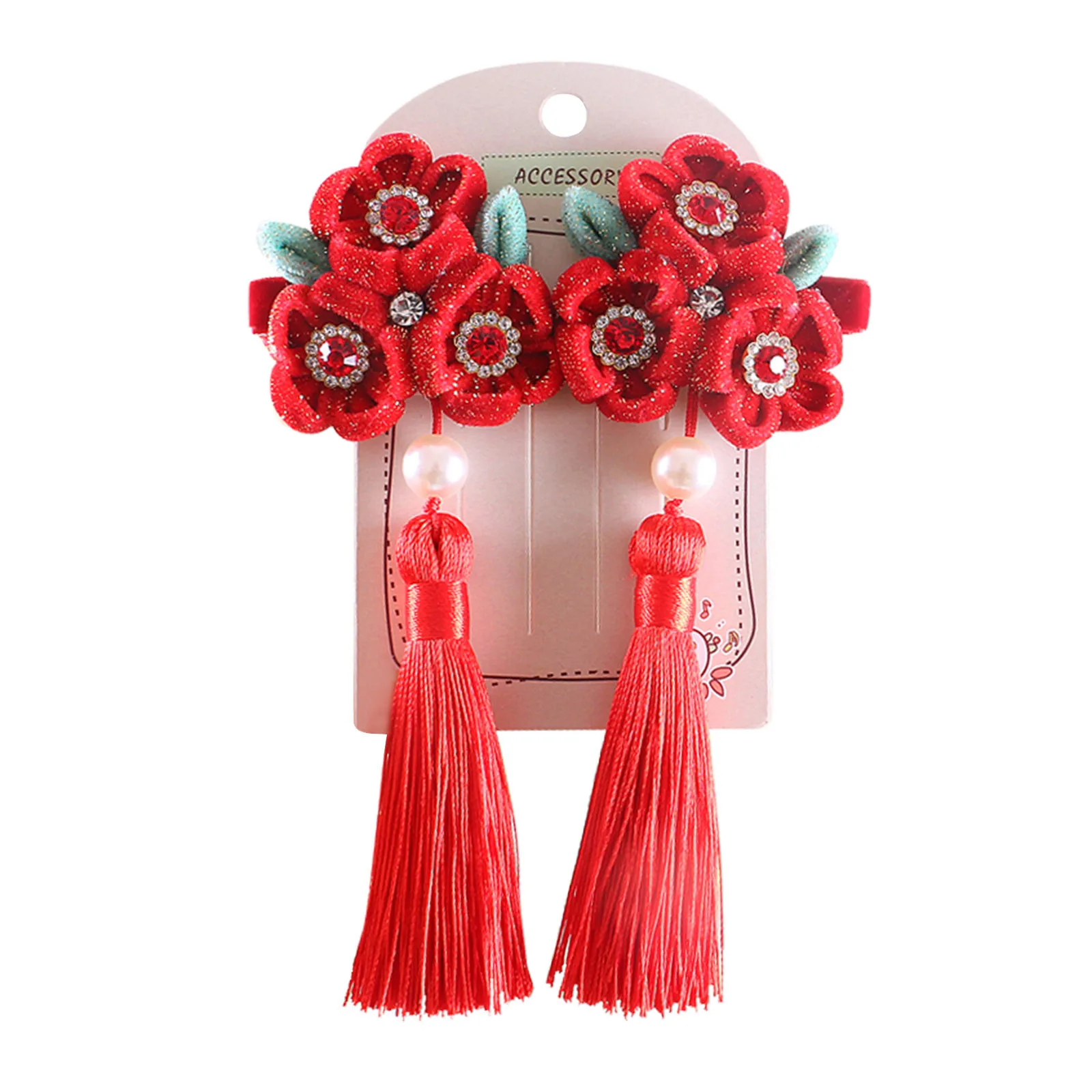 

Kids Baby Girls Lunar Chinese New Year Hairpin Hair Clip Headwear Accessories New Year Gifts For Kids #Y