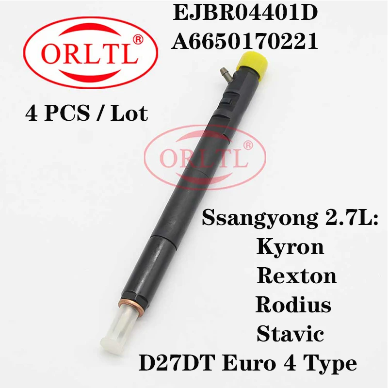 

4 Pieces Common Rail Injector EJBR04401D Diesel Nozzle 4401D For Ssangyong Kyron / Rexton / Stavic / Rodius A6650170221