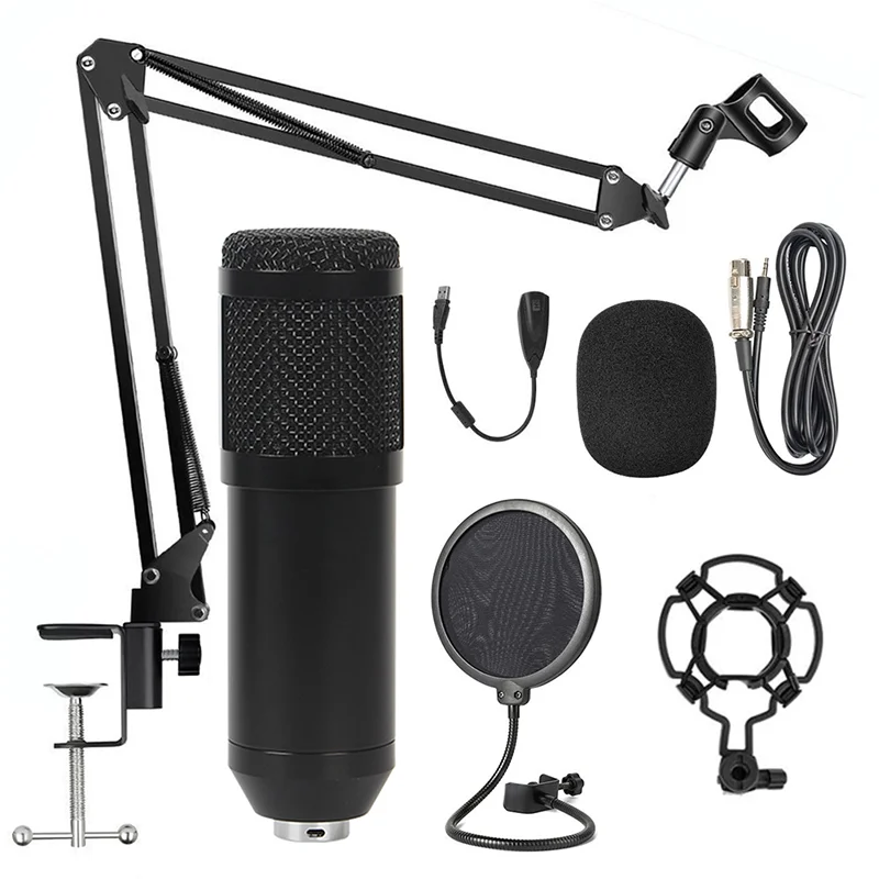 Профессиональный конденсаторный USB микрофон bm 800 Студийный для записи ПК караоке