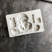 christmas cookie mould christmas silicone mold santa and gifts decorating reindeer tree fondant decorations snowman tool ca h1u1
