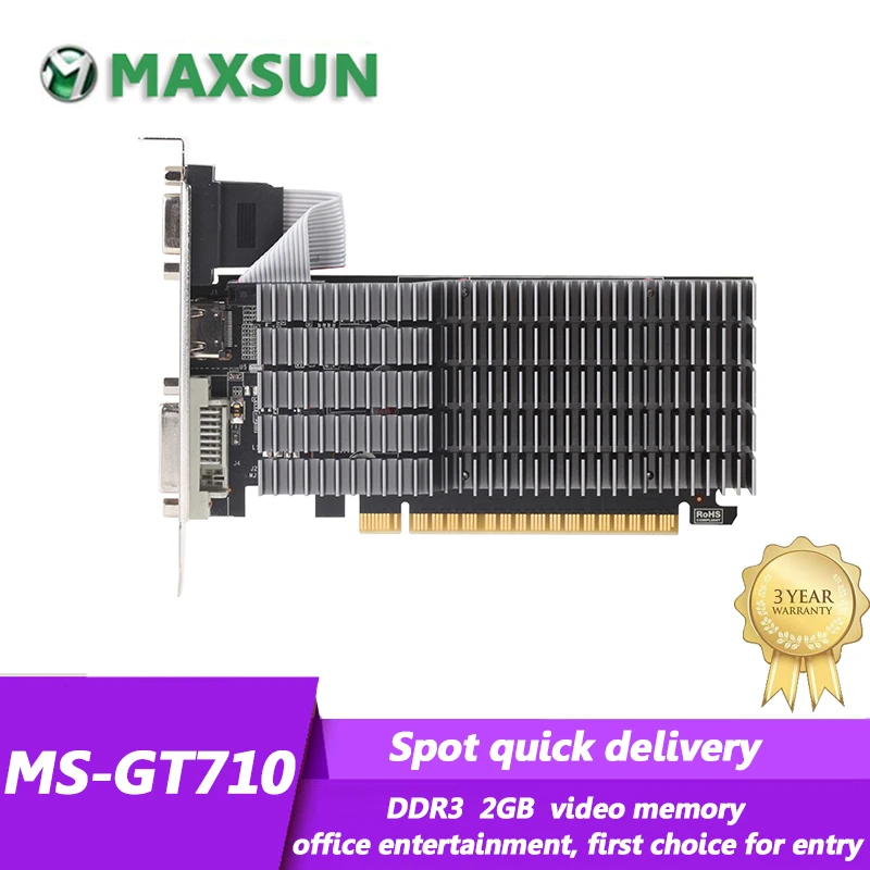 MAXSUN GT710 Heavy Hammer II 2G DDR3 начальный уровень PCI-E Дискретная графика для - Цена: 4095.86