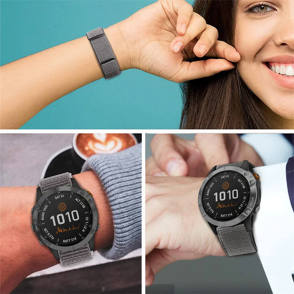 22 мм 20 нейлоновый ремешок для Garmin Fenix 6 5 6S 5S Pro Plus/Forerunner 935 945 крючок браслетов и
