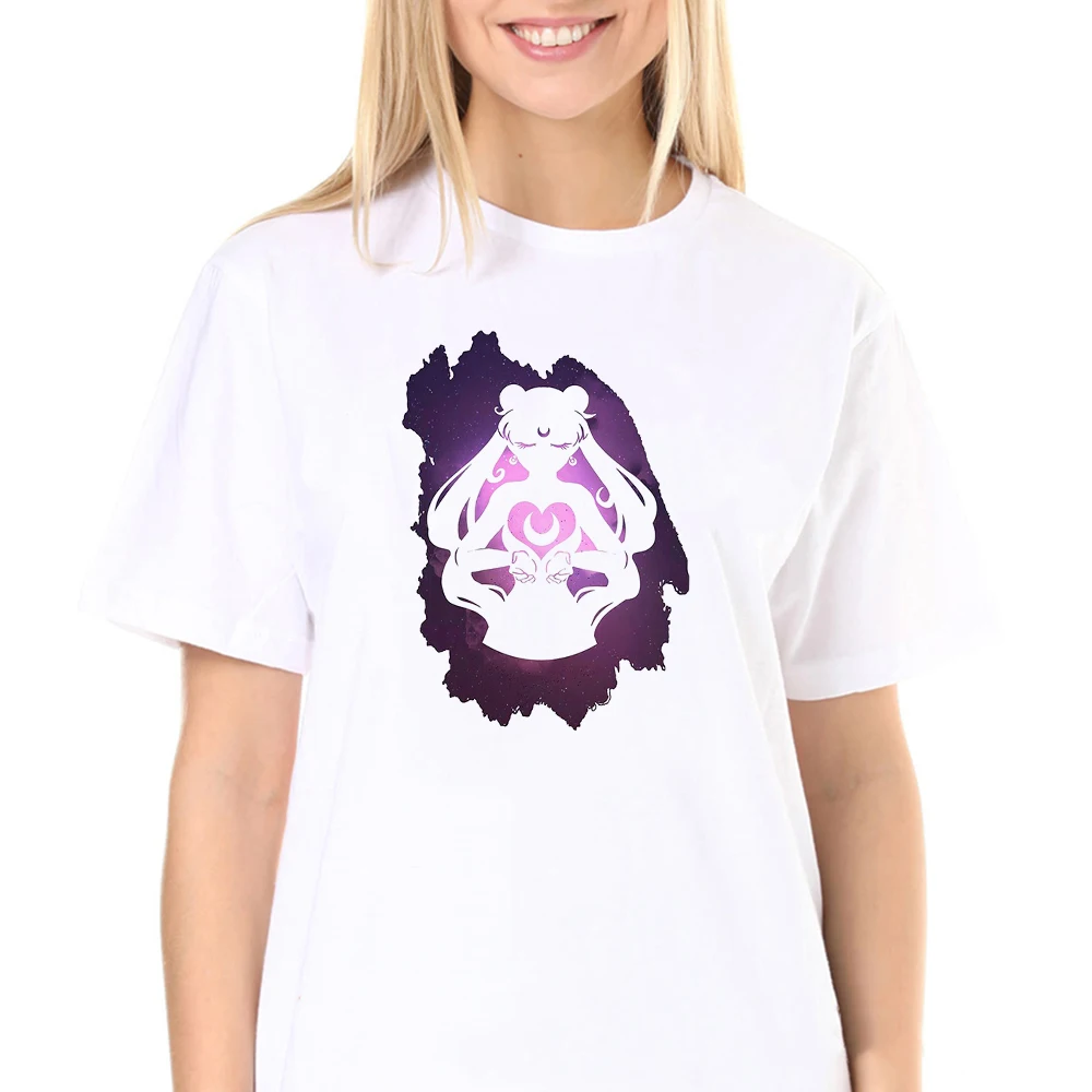 Светлый топ Сейлор Мун ярмарка новинка футболка женские повседневные недорогие