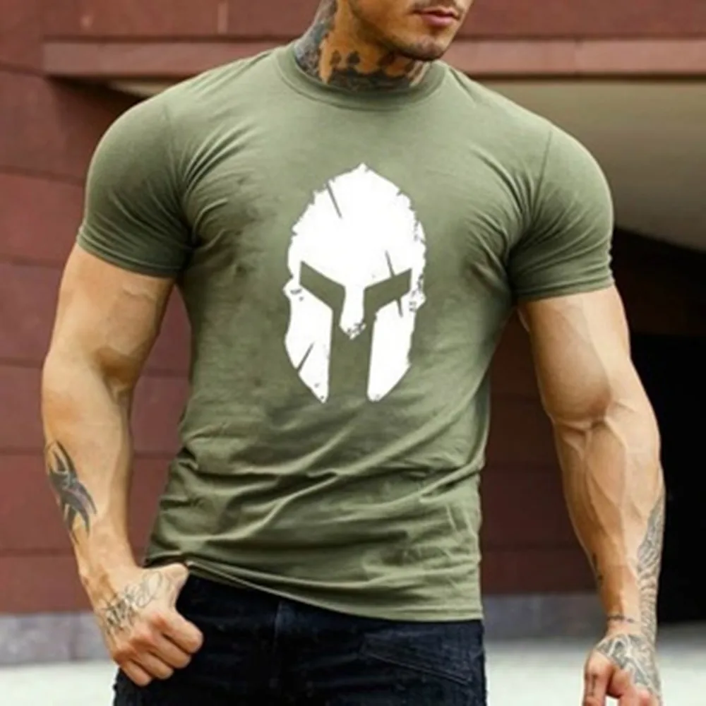 

Handsome Spartan Warrior 3D Printing Men's T-shirt Streetwear Fashion Men's Casual Letters Outdoor Sports Short Sleeve T-shirt