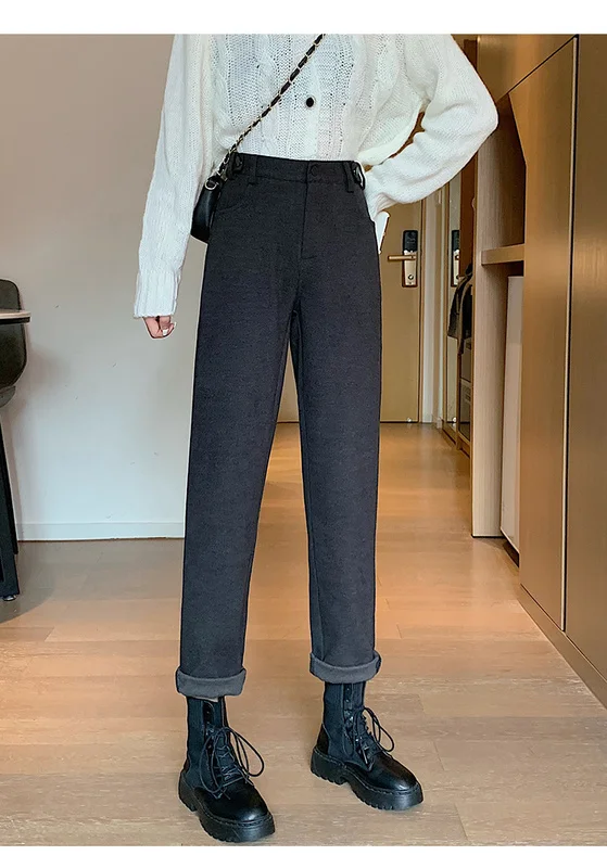 

Real Shot S-4xl Woolen Women's Autumn and Winter High Waist Loose