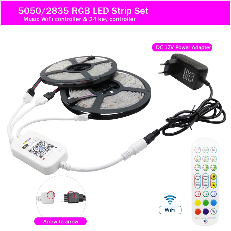 Новый WI FI Светодиодные ленты светильник RGB 5050/2835 гибкая лента ФИТА светодиодный s