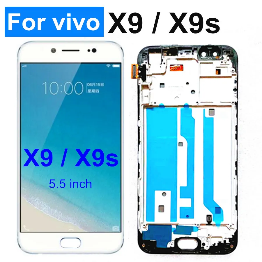Pantalla LCD TFT de 5,5 pulgadas para VIVO X9 x9s, montaje de digitalizador de Pantalla de Panel t&aacute;ctil con marco para vivo x9 lcd-0