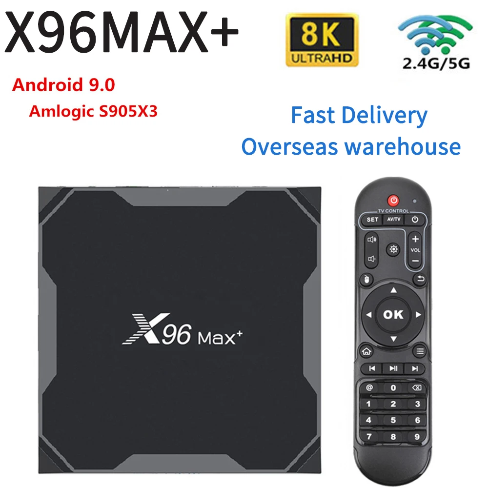 Приставка Смарт-ТВ X96 Max Plus Android 9 0 4 + 64/32 ГБ 4K Amlogic S905x3 | Электроника