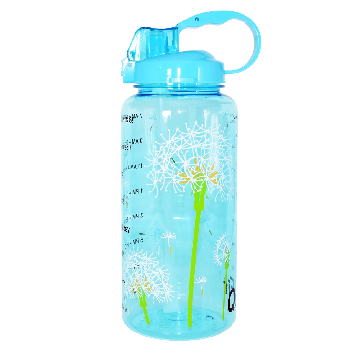Dandelion Bottle QuiFit 2L 3.8L галлон Тритан Спортивная бутылка для воды с соломинкой большой протеиновый шейкер для напитков бутылки Тыква чашка кувшин BPA бесплатно открытый тренажерный зал - Цвет: Dandelion Bottle