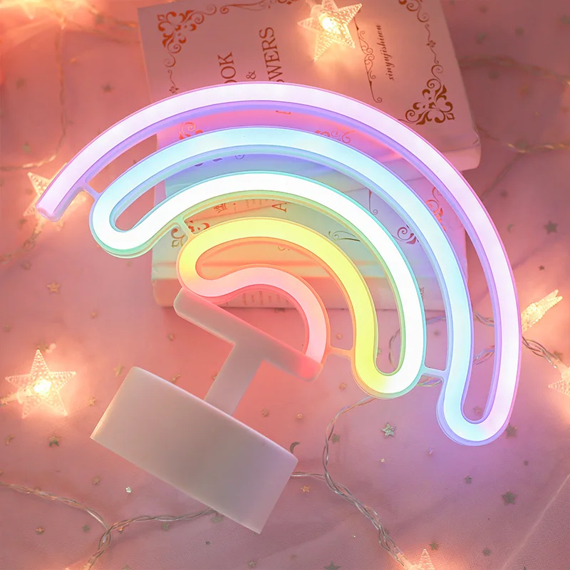 Неоновый светодиодный ночник в виде звезды единорога для свадебного декора