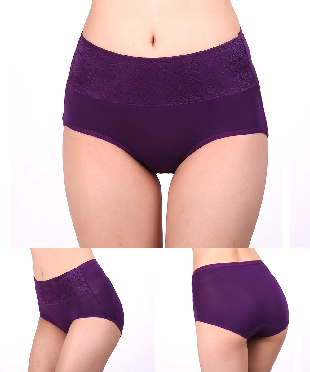 4 шт., Ropa Interior Femenina, Женские Модальные трусы, Трусики с высокой талией, нижнее белье большого размера, дамское нижнее белье