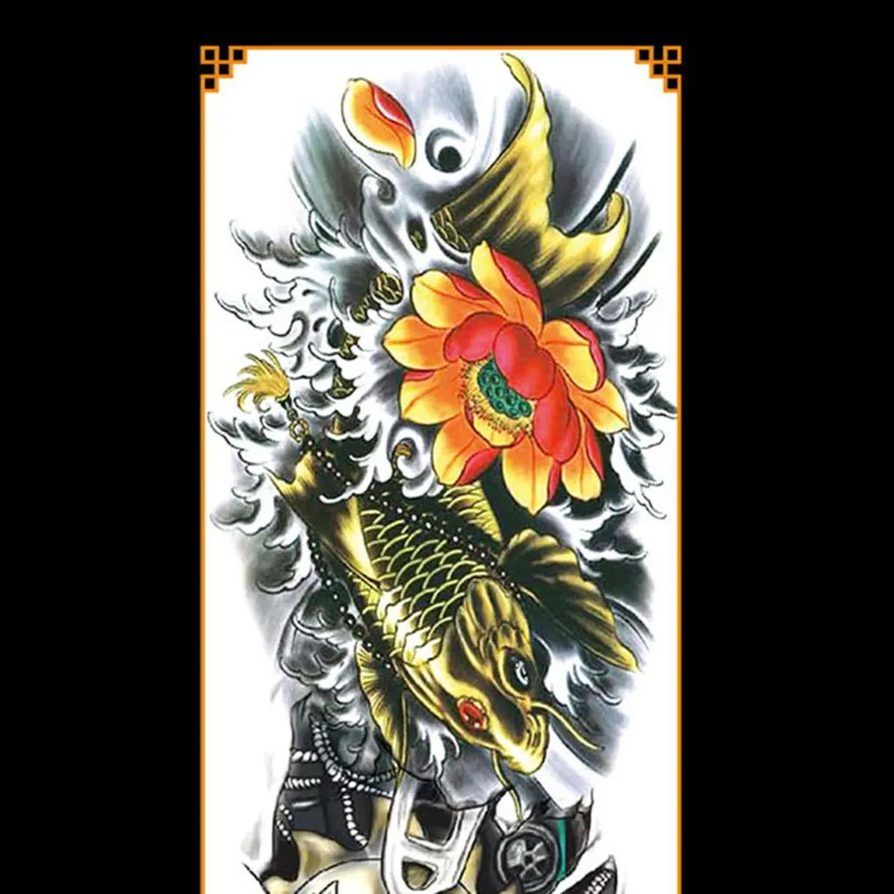 QB наклейка на полную руку с цветами водостойкая временная татуировка рукав для