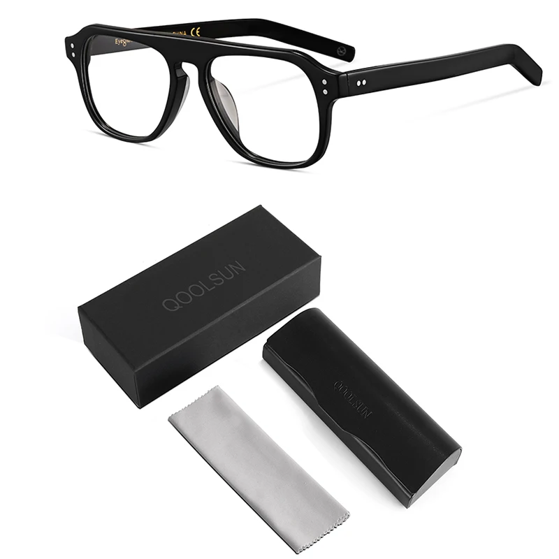 new black with box Kingsman, оправа для глаз, золотой круг, Секретная служба, косплей, Гарри Харт, очки, топ, ацетатная оправа, британский стиль, очки - Цвет оправы: new black with box