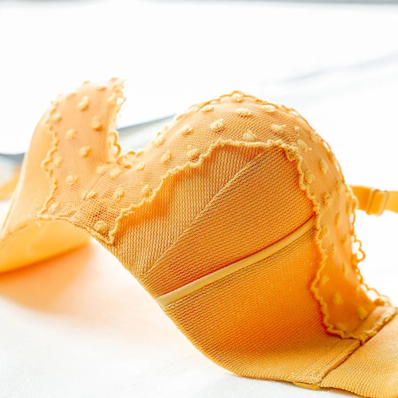 Женское нижнее белье с кружевной вышивкой комплект мягким бюстгальтером пуш-ап